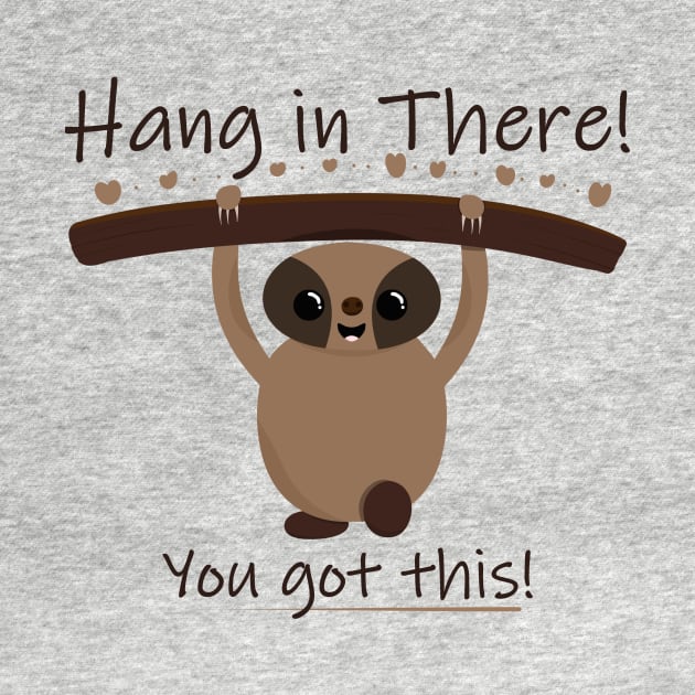 Hang in There! - Sloth Hanging from Branch by PandLCreations